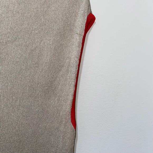 Jones New York Color Block Shell Size Large Purple Tan Red Lightweight Knit Top - Picture 5 of 6